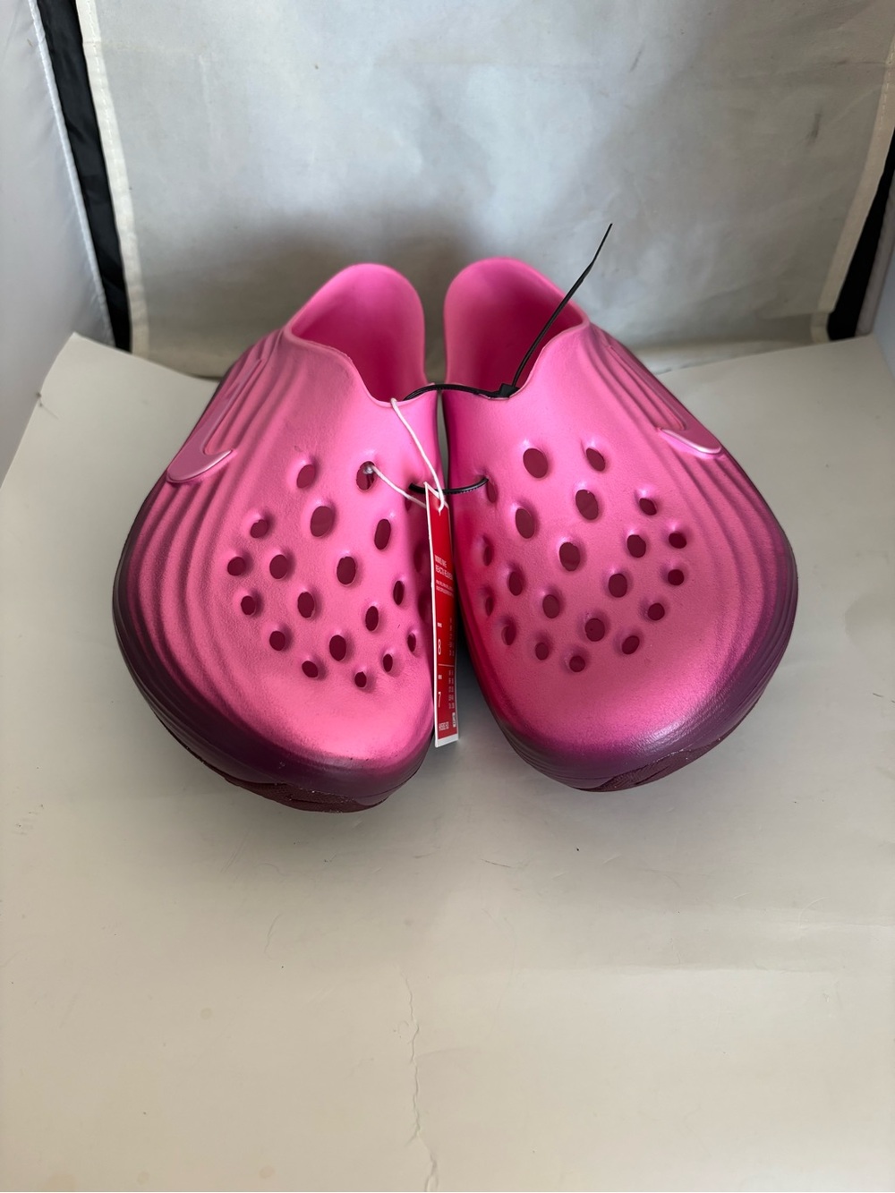 Nike Pink Gradient Slip-On Foam Clogs 8